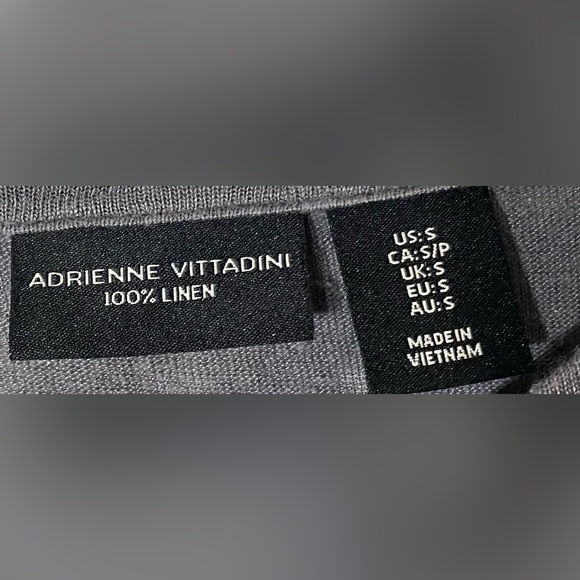 Adrienne Vittadini Club Monaco Classic Gray Long Sleeve Shirt, Sz S, 100% Linen - Picture 2 of 6